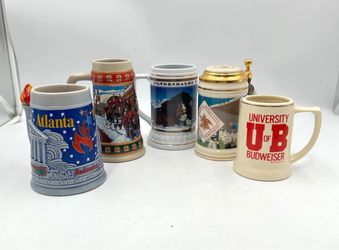 Budweiser Collectible Beer Stein Set of 5