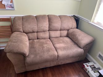 Tan Microfiber Loveseat