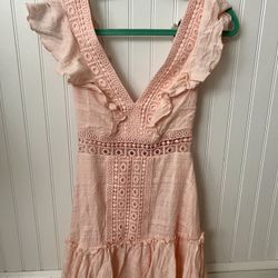 Peach Linen Dress Size xxs