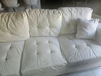 FREE white leather sofa
