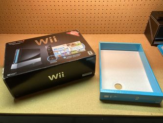 Empty black Wii console box