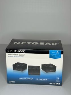 NETGEAR Nighthawk Mesh WiFi 6 System AX1800 MK63 Router + 2 Satellites 3-Pack