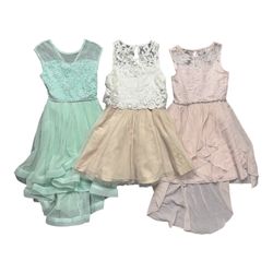 Girls Formal Dress Bundle Lot of 3, Tulle, Embroidery, Sequins, Ruffles, Party, Size 8