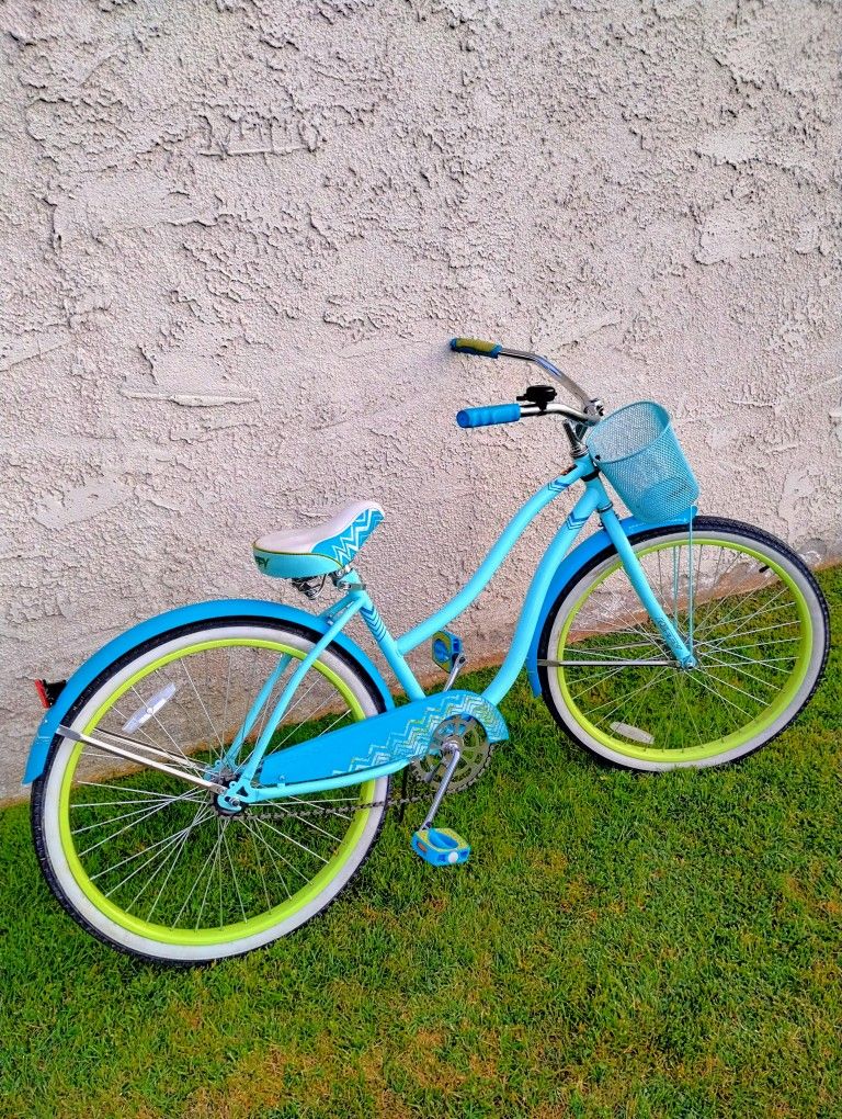 Women's Huffy 26" Beach Cruiser Bike Bicicleta Basket Bell