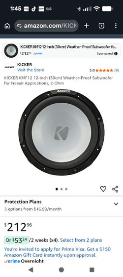 New 12 Inch kicker Subwoofers, Waterproof, FreeAir