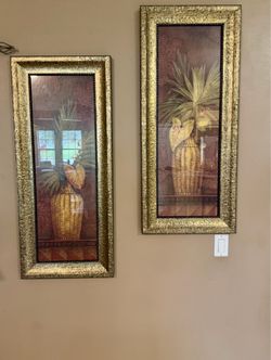 Set of TWO Stunning Tropical Framed Wall Art