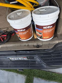 2 5 gallon  flat black paint