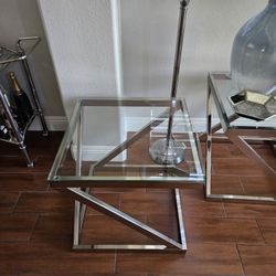 2 Glass End Tables 