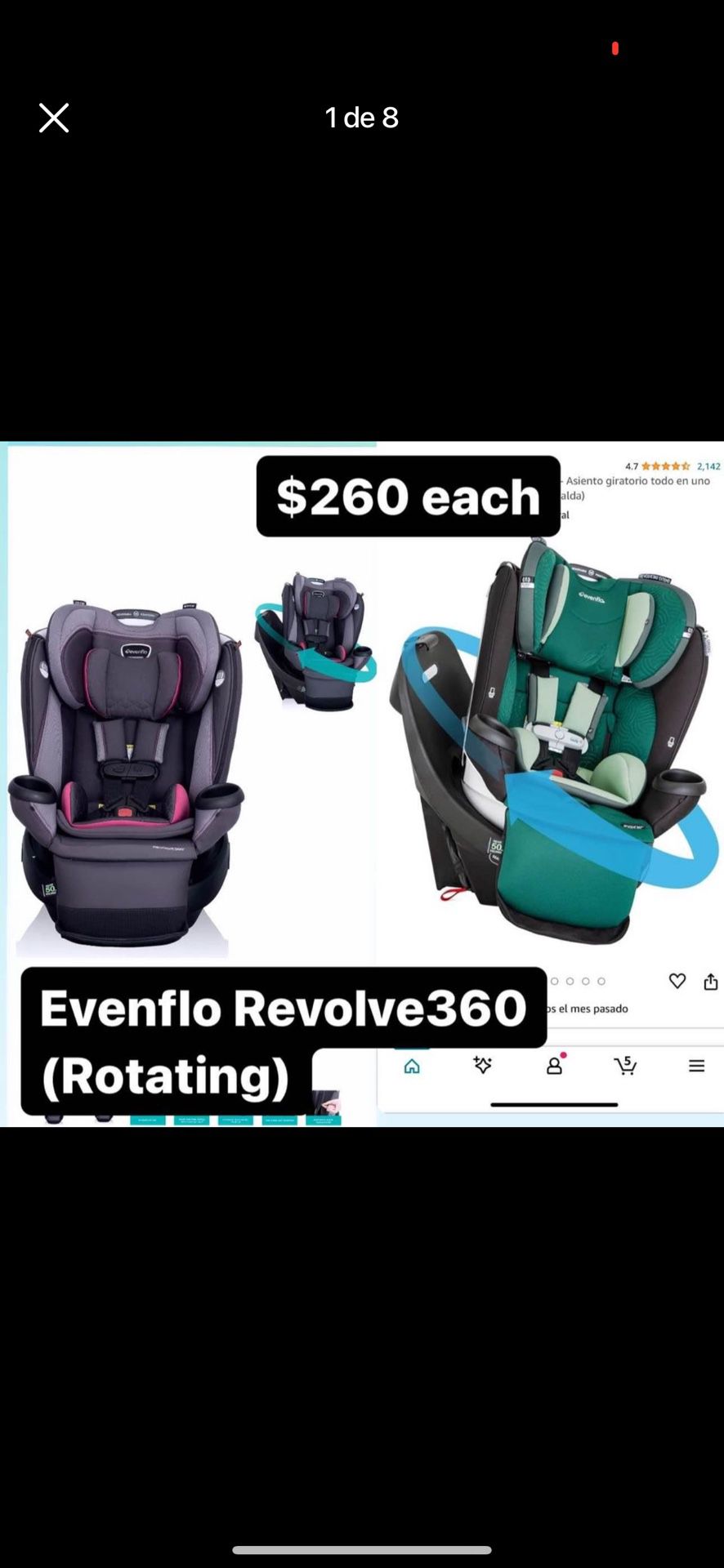 Evenflo Gold Revolve360 Extend All-In-One Rotational Car Seat - (Green and Gray)