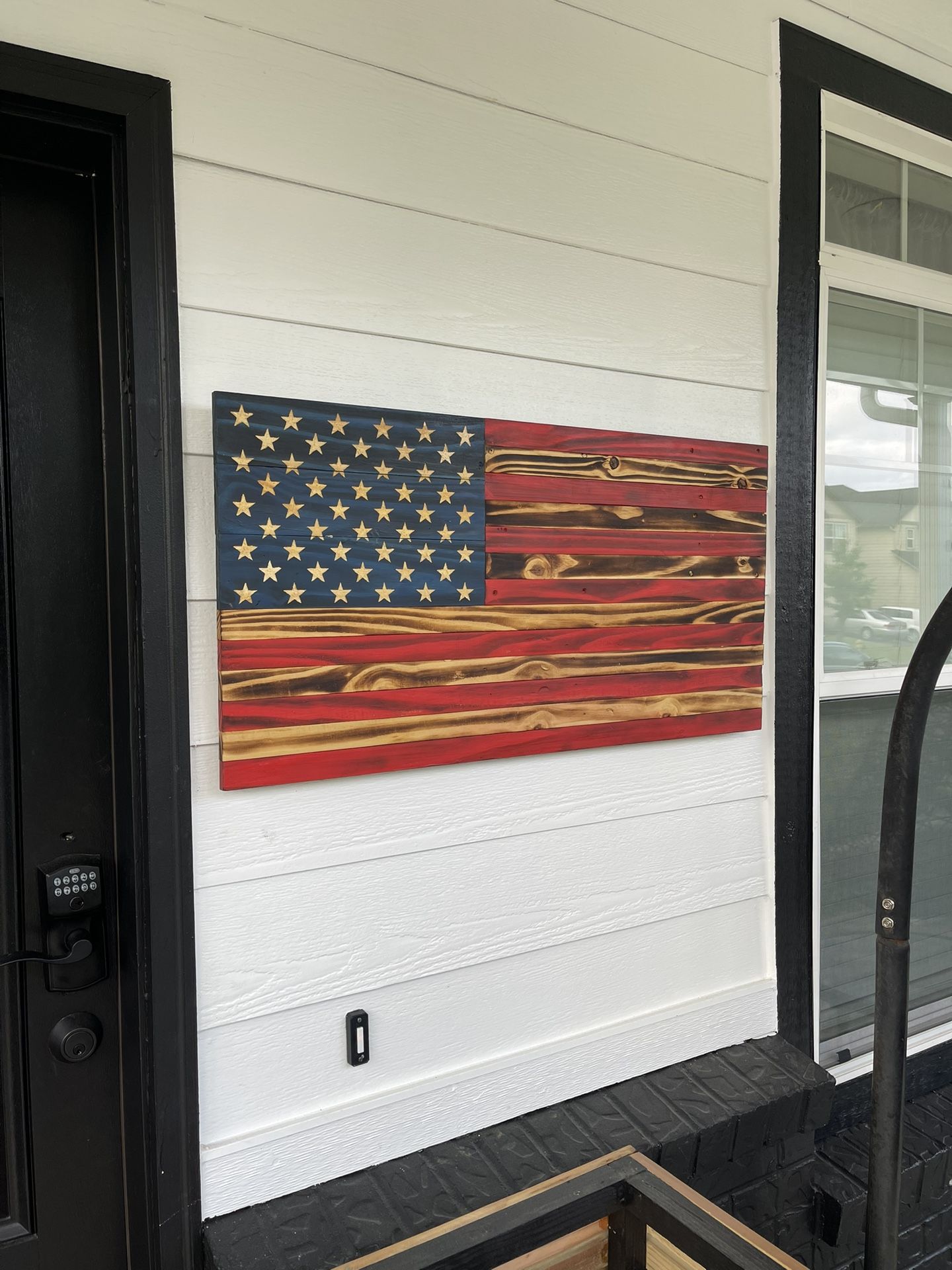 Rustic wooden American flag- hand made.