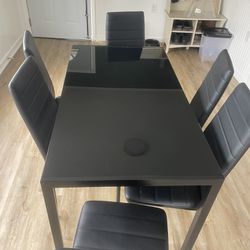 Glass Dining Room Table and 6 chairs