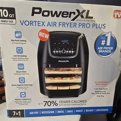 PowerXL Vortex Air Fryer Pro Plus 10 Quart Capacity(Black)