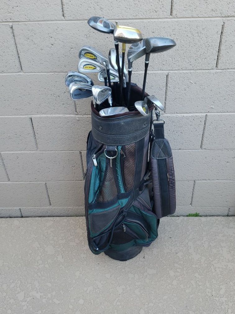 Golf Bag With Assorted Golf Clubs