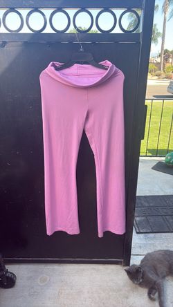 women's Large  pink foldover wide-leg yoga pants