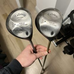 Two Callaway Big Bertha Wood Driver Golf Clubs