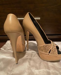 Giuseppe Zanotti Nude Crystal Studded Platform Heels