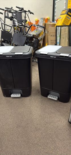 Step N Sort Dual 5.5 Gallon Trash & Recycling Bin, Slow Close Lid