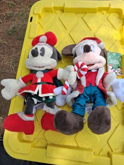 Disney Mickey & Minnie Mouse Christmas Plush Set