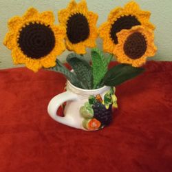 Crochet Sunflower.  Girasoles Tejidas A Mano. 