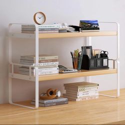 Cabinet Organizers Shelf Rack Kitchen Counter Shelves Kitchen Storage Set of 2 - White
