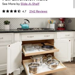 Slide-a-shelf Kitchen Cabinet Custom Shelves (2) 