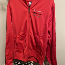 CHAMPION LONG SLEEVE JACKET MENS MEDIUM RED