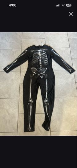 Skeleton Halloween Costume Jumpsuit small adult