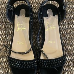 Black Spike Wedge Sandal - Size 43