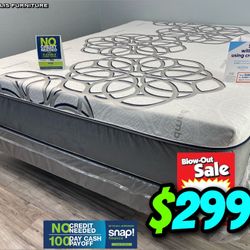 Queen Size Sky Comfort Bamboo Cool Gel Memory Foam Mattress And Boxspring 