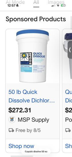 Quick dissolve/ di-chlor 50 pound bucket
