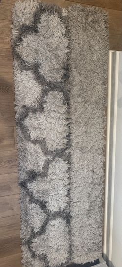 Gray Shaggy Area Rug Runner
