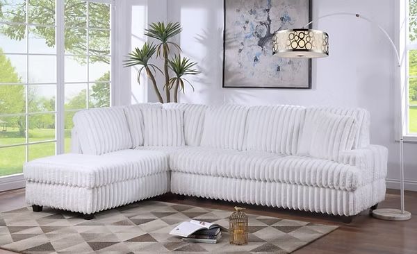 Sectional Sofa and Pillows White