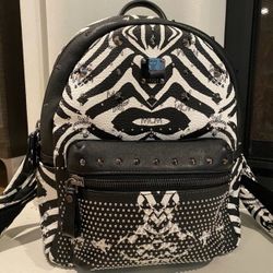 MCM Visetos Zebra Backpack Small