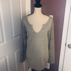 Gray v-neck sweater