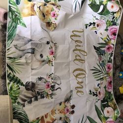 First Birthday. Wild One. Girls Birthday Decor Safari 