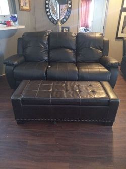 3 seater sofa one  with recliners on side one recliner chair