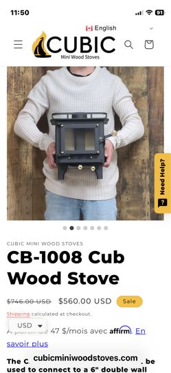 Cubic wood stove cub