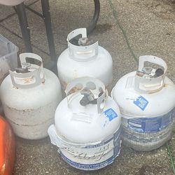 (4) Each 5 Gallon Propane Tanks with Guages