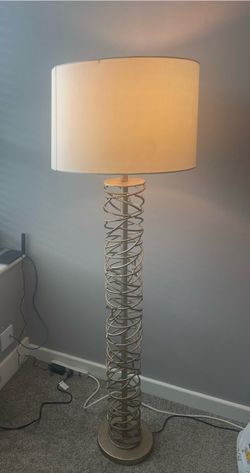 Spiral Metal Floor Lamp with Drum Shade