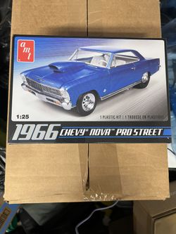 AMT 1966 Chevy Nova Pro Street Blue Plastic Kit Model 1/25 Scale #636