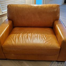 Leather over sized chair