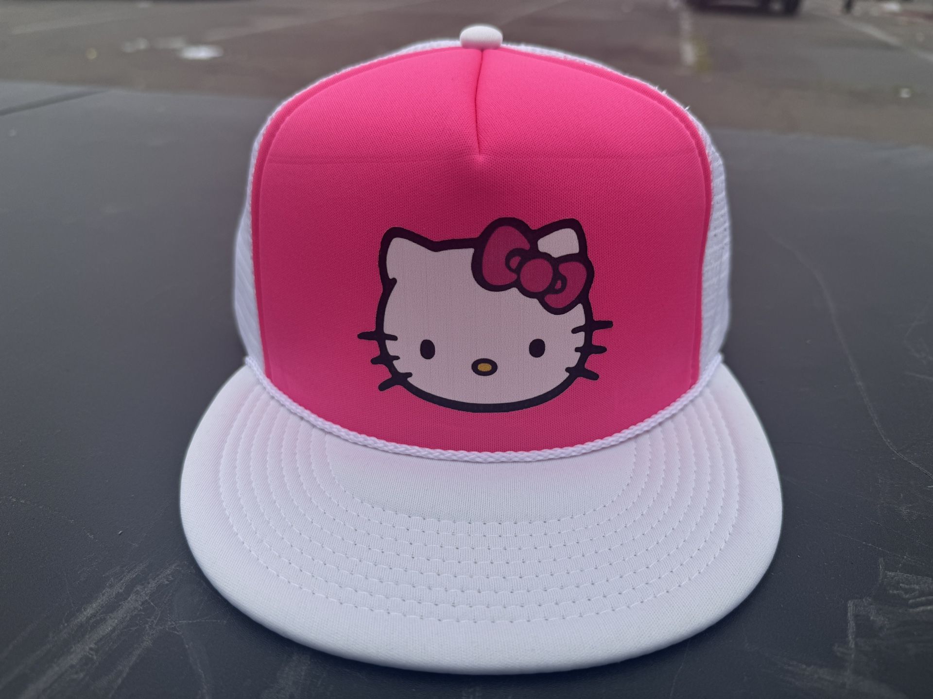 Hello Kitty Hat Bright Pink And White