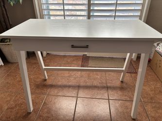 White Writing Desk With Drawer