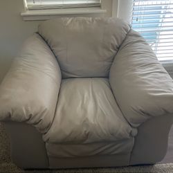 Oversized Pillow Top Leather Chair