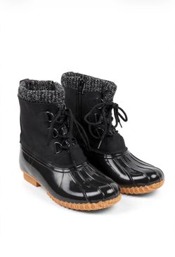 Black Duck Boots with Knit Cuff