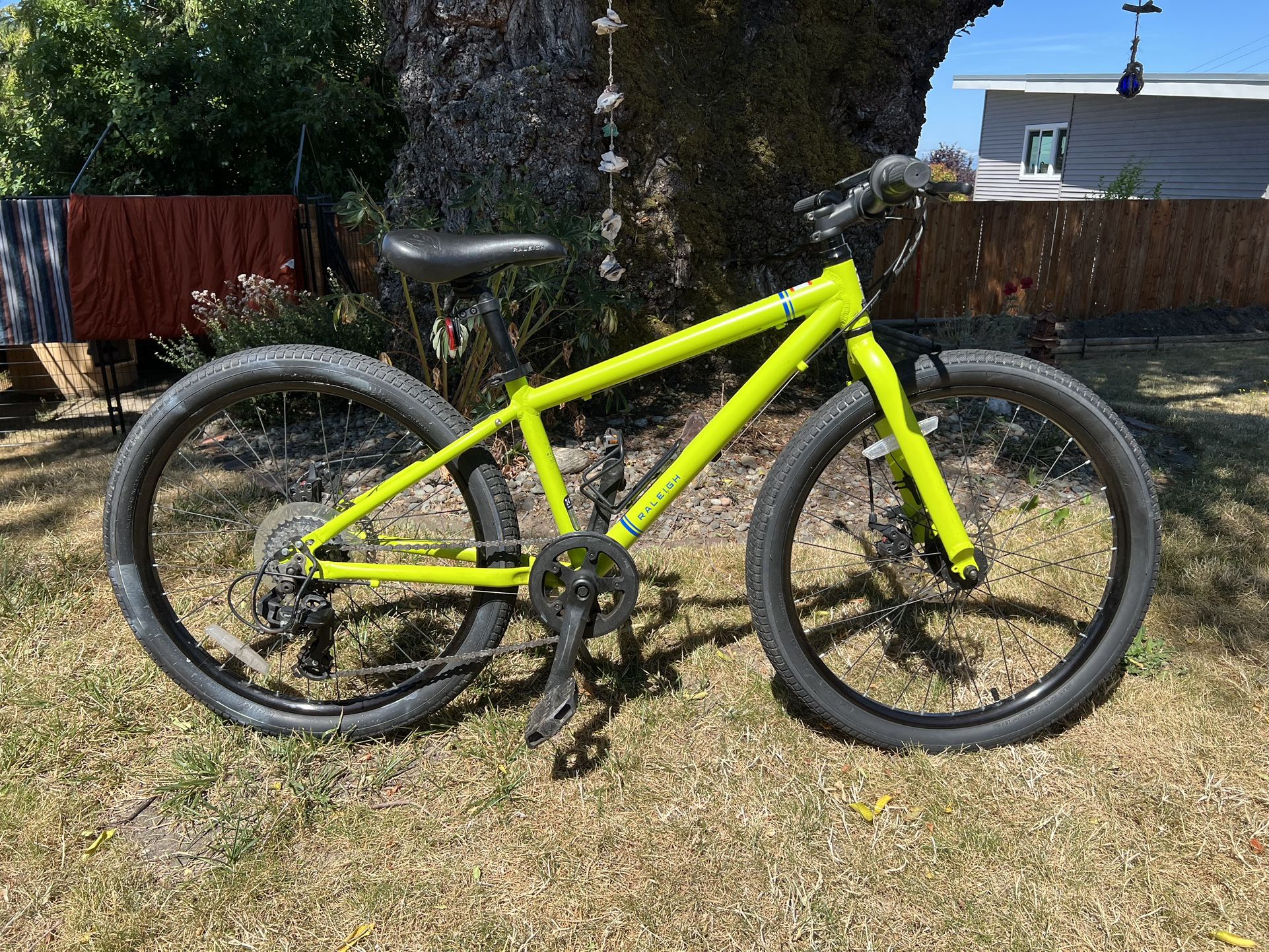 Boy’s 24” Raleigh Redux 24” 7-Speed Mountain Bike W/Cat Eye Vello 7 Speedometer/odometer