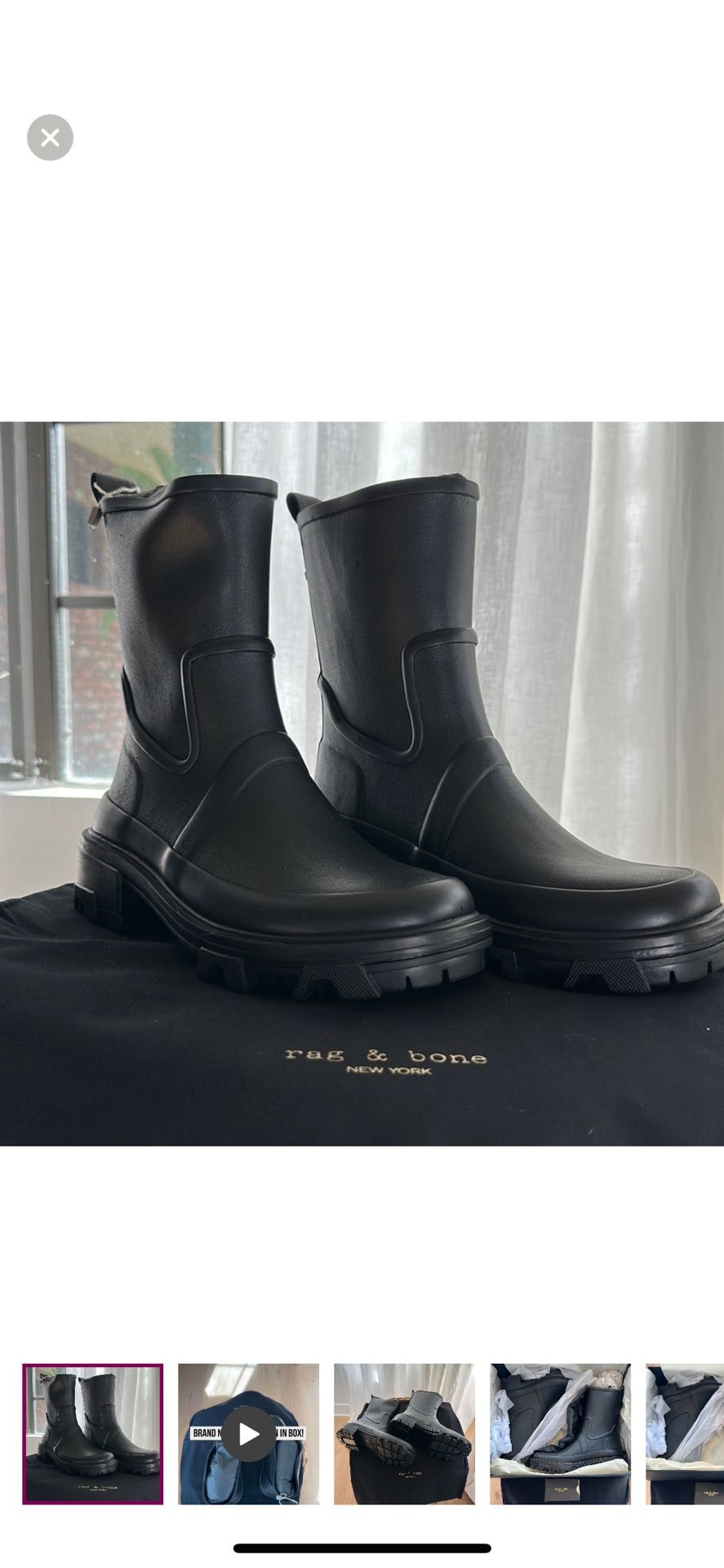 New Rag & Bone Shiloh Rainboot Black (size 35/5) Rare 🖤