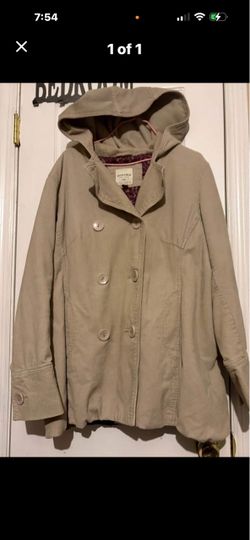 Sonoma Women's Hooded Corduroy Jacket,size Large