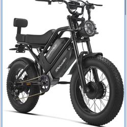 HAPPYRUN G70 Pro Adult Electric Bike: 5000W Dual Motor Peak | 36MPH High-Speed Off-Road | 20" Fat Tire 38Ah Long-Range Removable Battery | 85+ Miles A