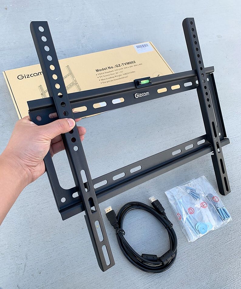 Brand New $10 Fixed 26”-55” TV Wall Mount Bracket Low Profile, Max 110Lbs (w/ 5ft HDMI Cable)